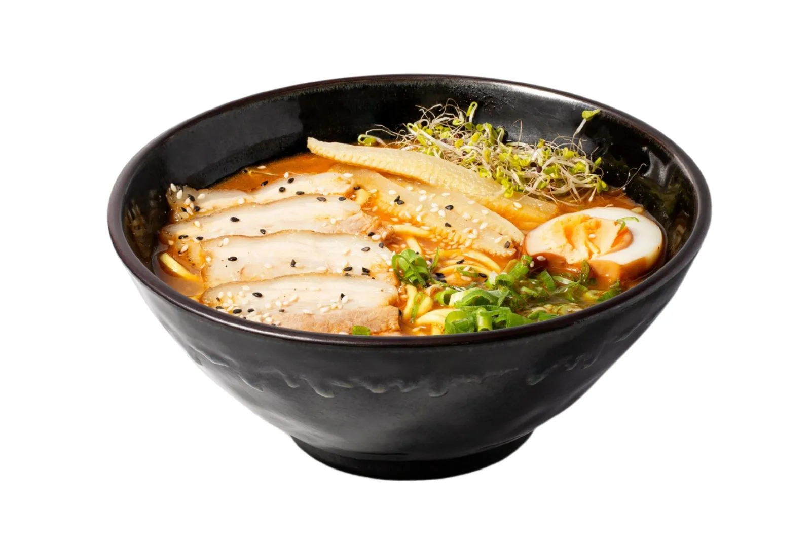 Spicy pork tonkotsu ramen with soft-boiled egg at Chopstick Ramen And Sushi, a Asian Fusion Restaurant in New Windsor